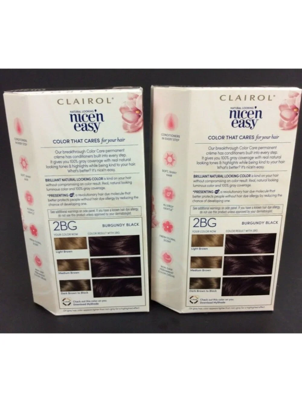 Clairol Nice N Easy Permanent Hair Color 2-Pack 2BG Burgundy Black